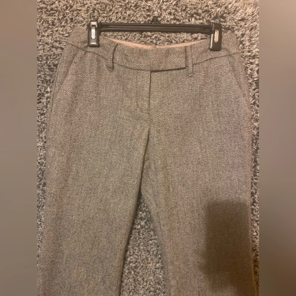 Ann Taylor Loft julie Women's Flared Pants Size 4 Gray sparkly Classic Fit - Picture 7 of 10
